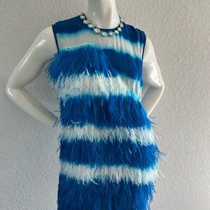 MSGM Vibrant Blue and White Dress. Make a statement!